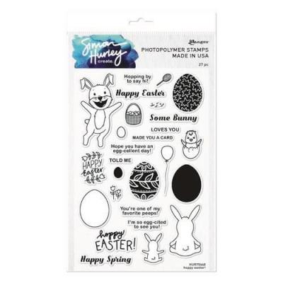 Ranger Simon Hurley Clear Stamps - Hoppy Easter